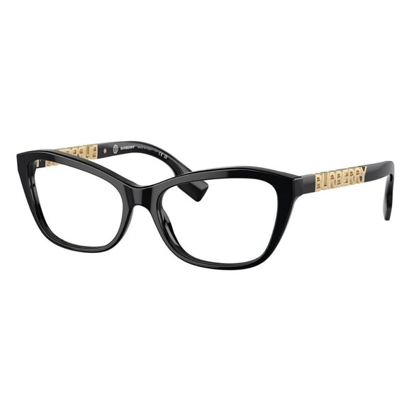 New Authentic  BURBERRY Black Cat Eye BE2392 3001 Glasses Women - Picture 1 of 6